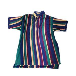 Vintage 90’s New River Color Block Polo Shirt L Streetwear Urban Hip Hop
